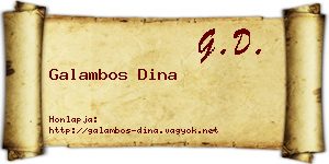 Galambos Dina névjegykártya